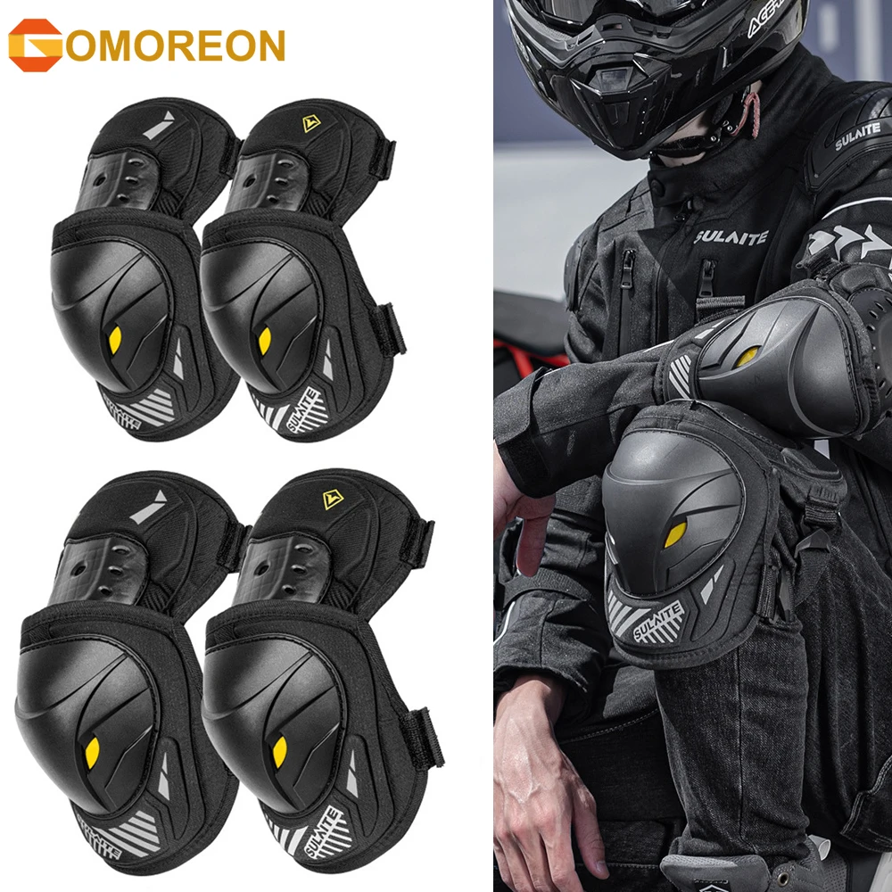 Mountain Biking Elbow Pads - GOMOREON 1 Pasang Pelindung Lutut dan