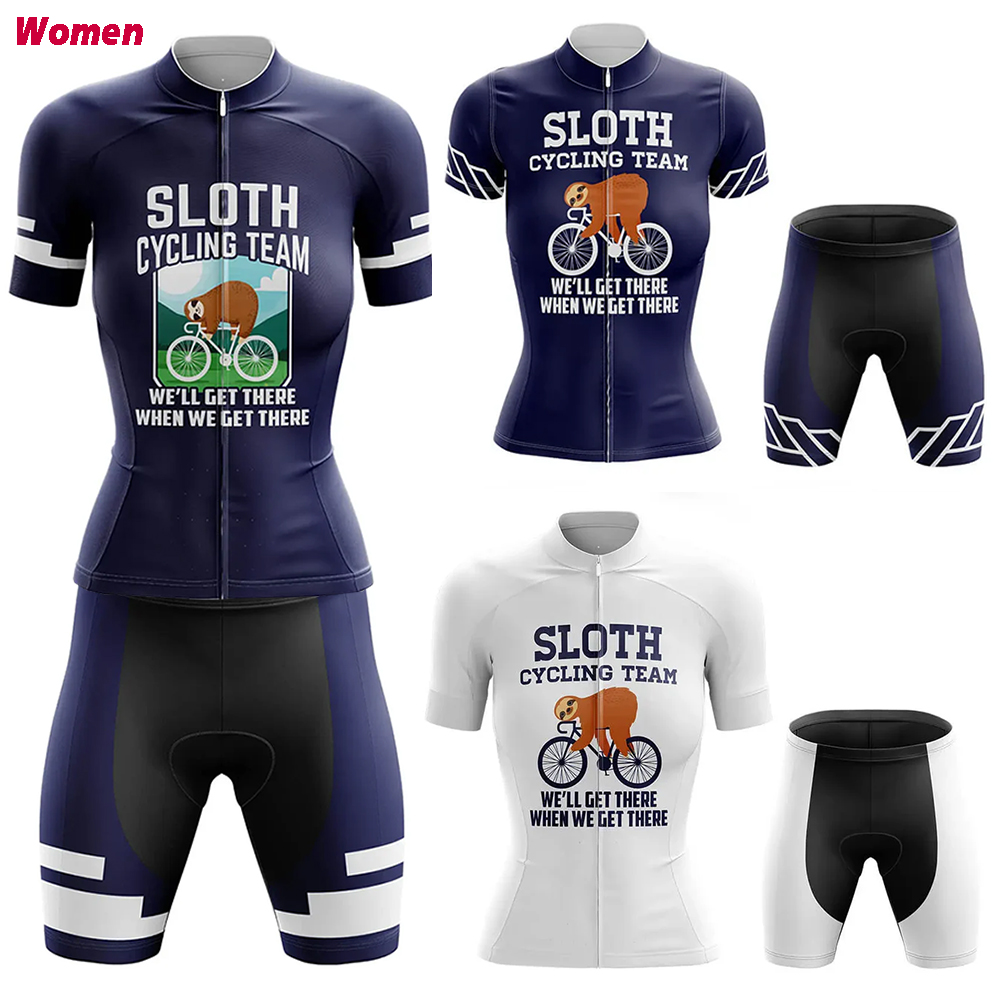 Mountain Biking Outfits Women - Sloth Bersepeda Poliester Pakaian Bersepeda Seragam
