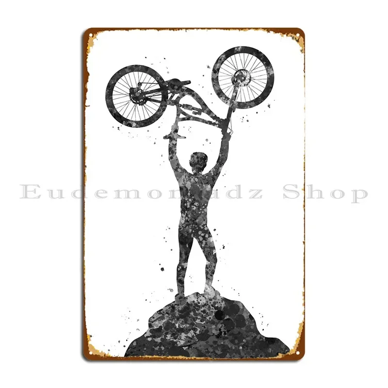 Mountain Biking Europe - Plakat Logam Sepeda Gunung Downhill Dekorasi
