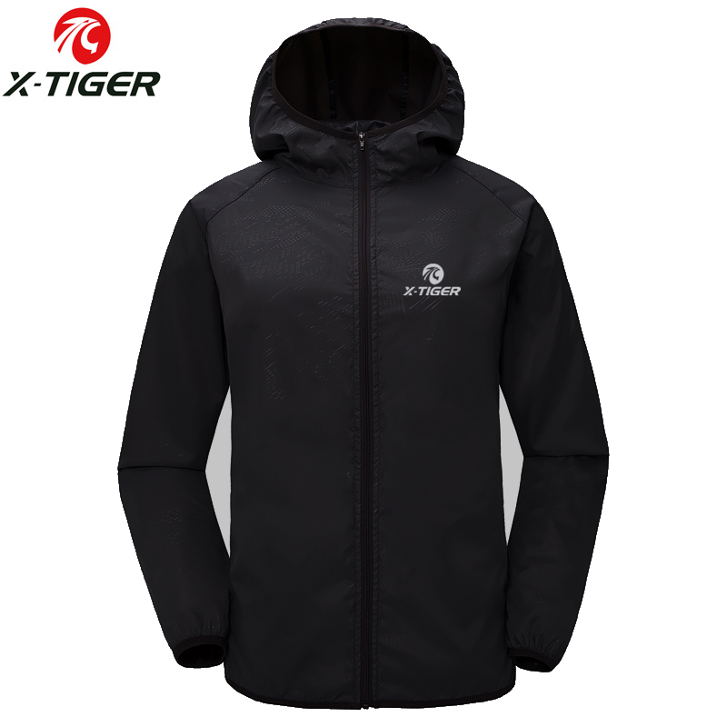 Mountain Biking Jacket - X-TIGER jaket tahan angin reflektif, Jersey