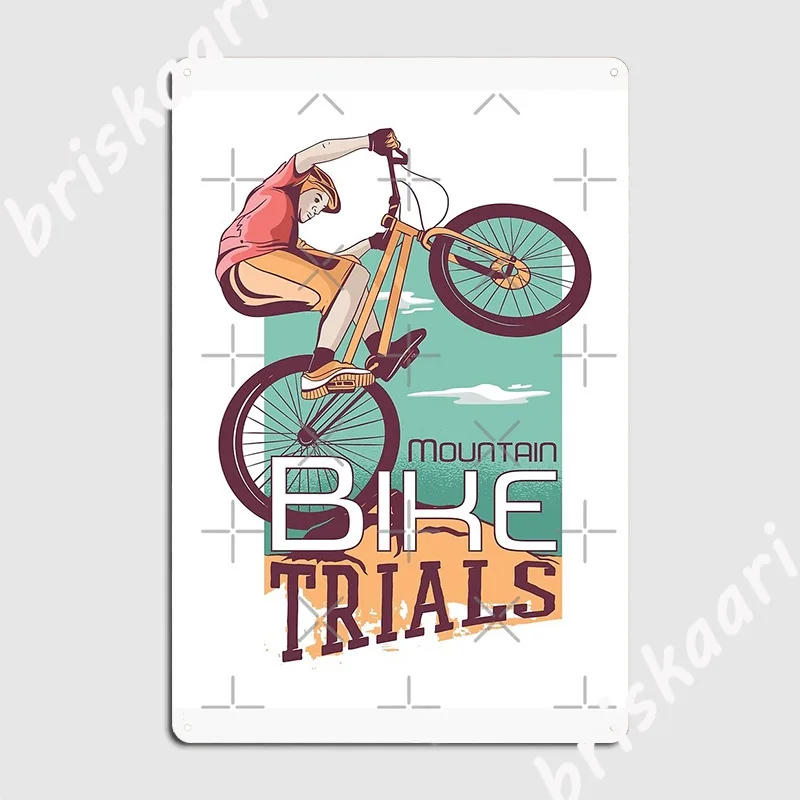 Mountain Biking Europe - Poster Plakat Logam Uji Coba Sepeda