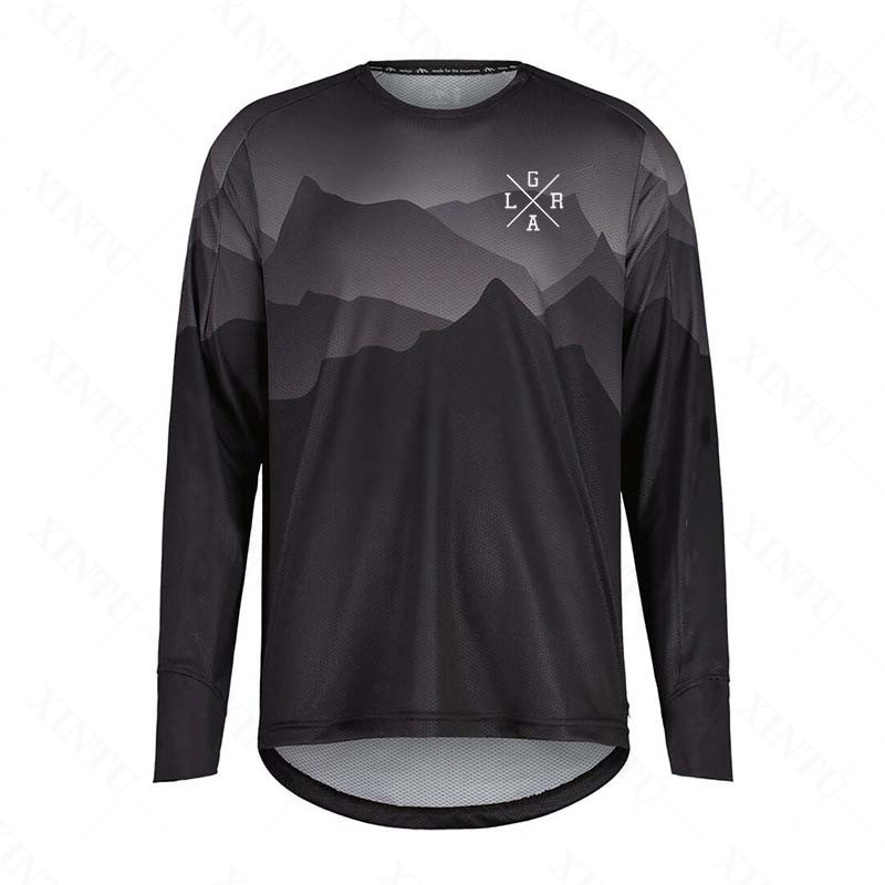 Mountain Biking Downhill - Jersey Sepeda Motor Pria Lrga MTB