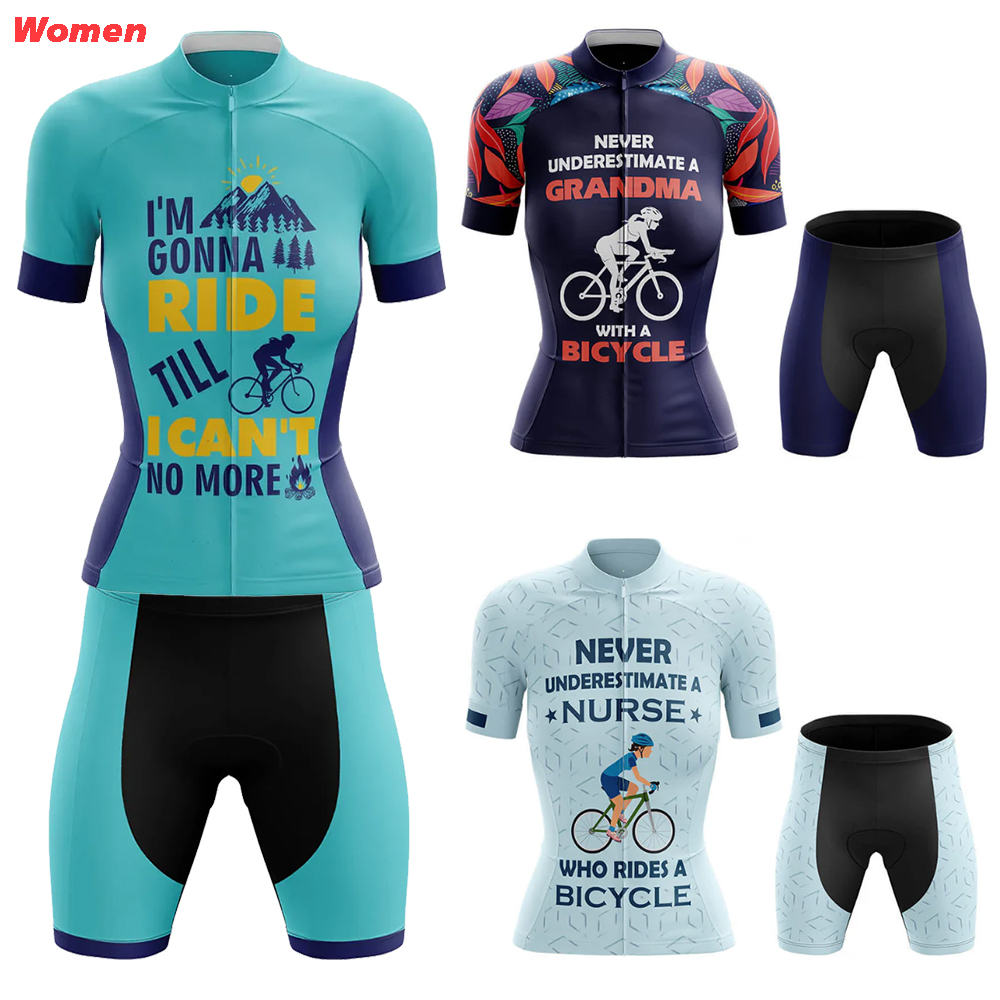 Mountain Biking Outfits Women - Jersey Seragam Pakaian Bersepeda Poliester Nenek