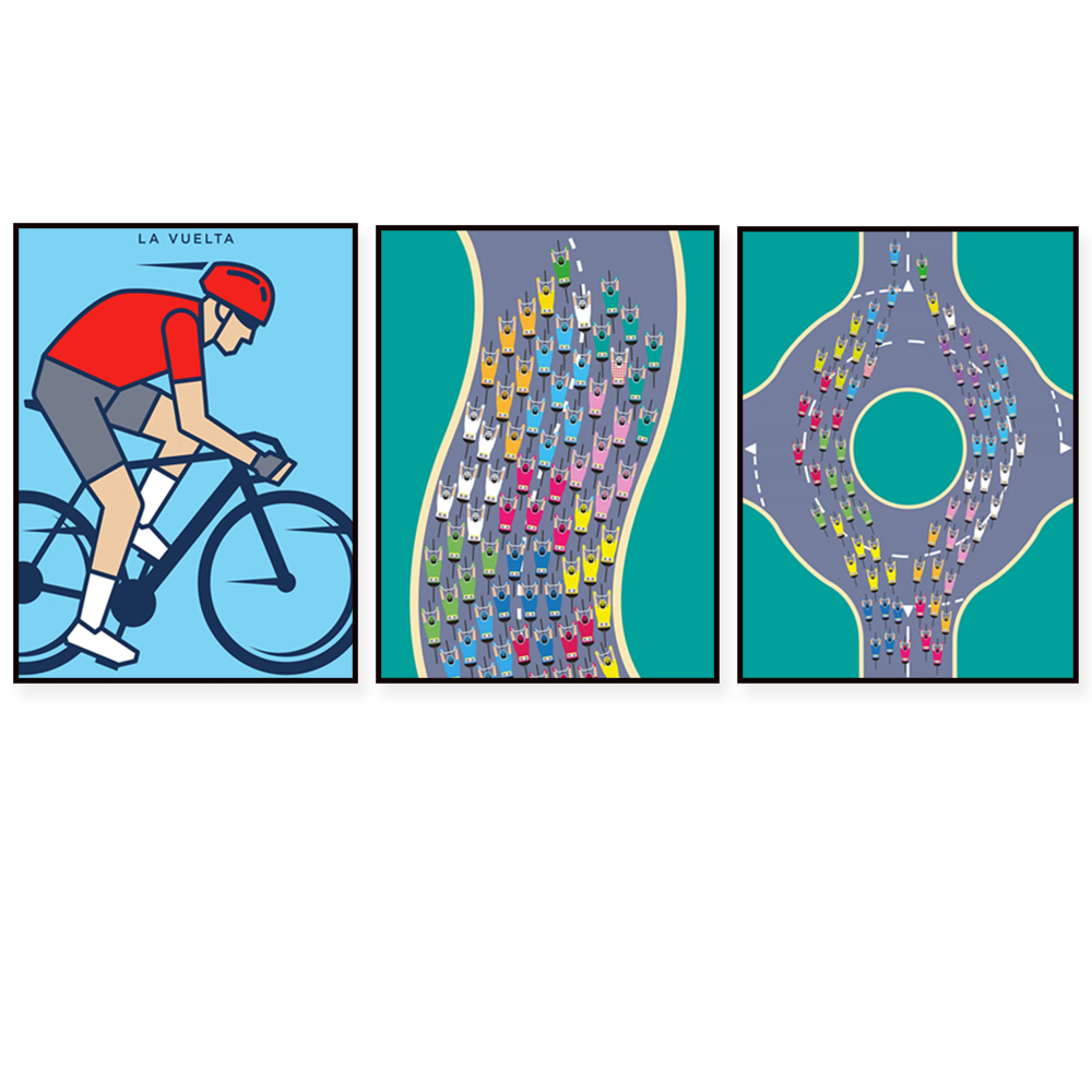 Mountain Biking Europe - Karya Seni Peta Rute Balap Sepeda