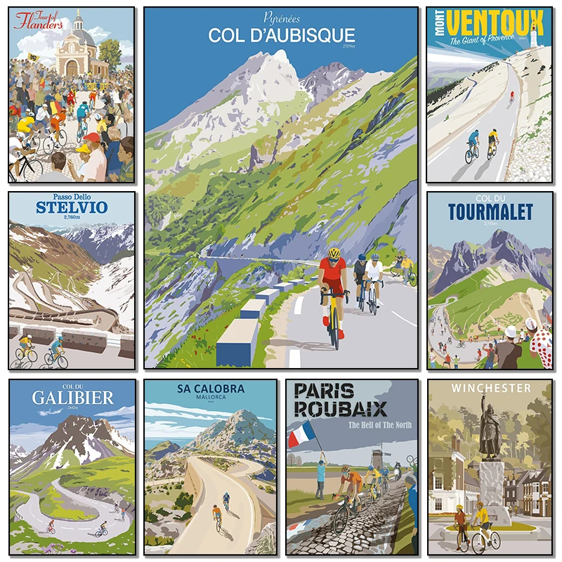 Mountain Biking Europe - Poster Seni Tur Bersepeda Flanders, Sepeda
