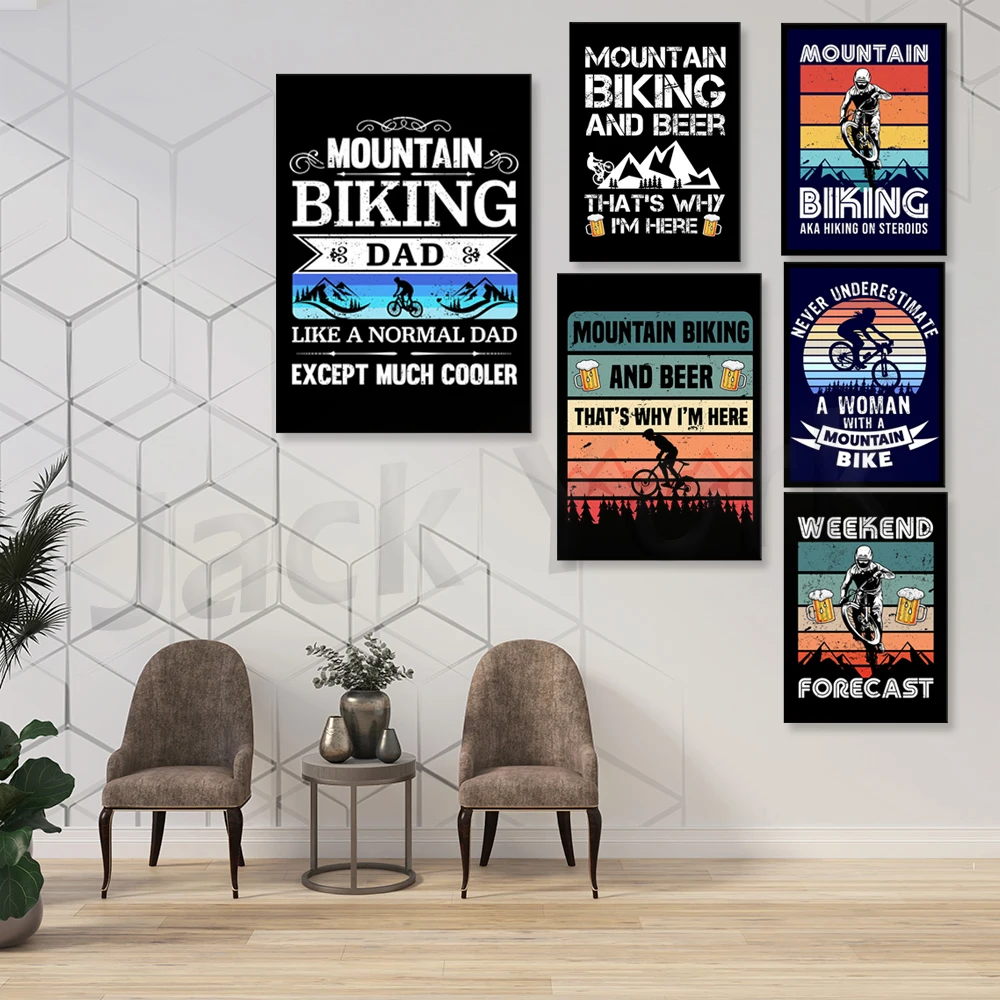 Lukisan Kanvas Cetak Sepeda Gu - Mountain Biking Europe ulasan dan harga