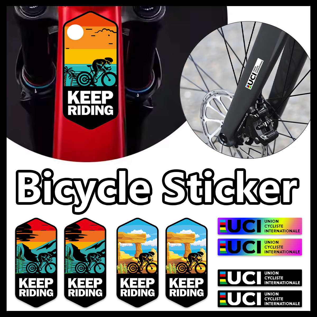 Set Stiker UCI Keep Riding 1SE - Mountain Biking Uci ulasan dan harga