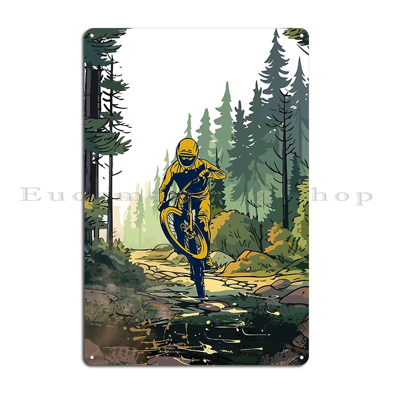 Poster Plakat Logam Sepeda Gun - Mountain Biking Europe ulasan dan harga
